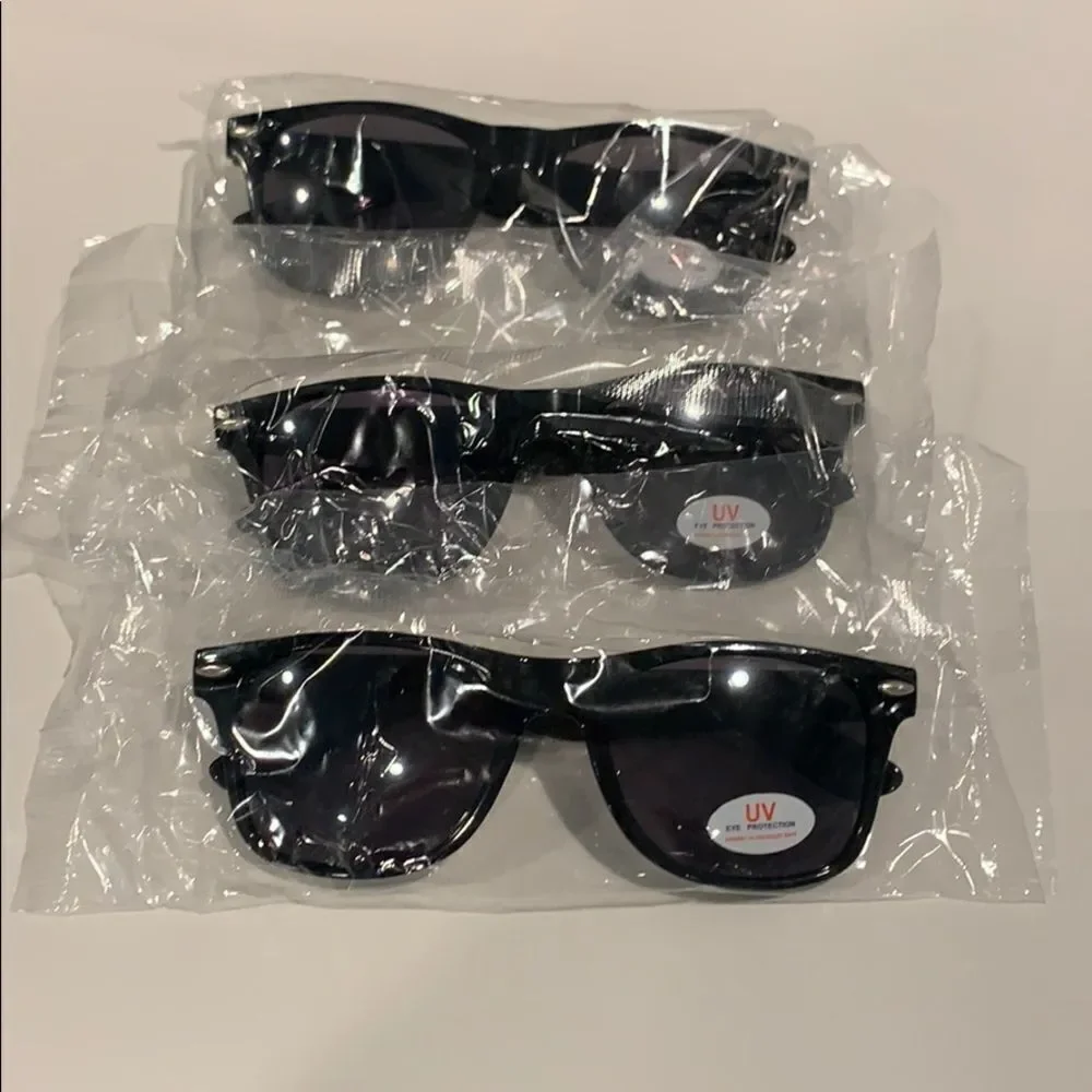 3 black fashion sunglasses- new in packaging